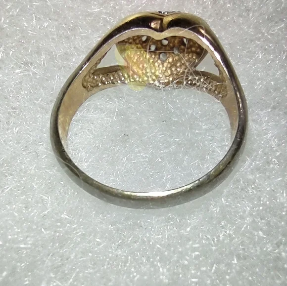 Pave Crystal Gold Heart Ring - Picture 6 of 13